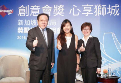 （左起）台灣國際郵輪協會理事長吳勛豐、新加坡旅遊局大中華區華東區處長關淑敏、香港商福 維克樂智台灣分公司美善品事業部總經理謝世淳一同針對企業獎勵旅遊創意會獎的未來趨勢進行分 享。